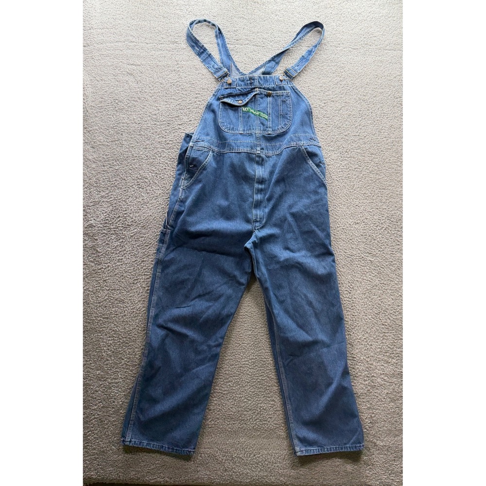 Key Imperial Overalls Men 42x30 Blue Denim Bib Workwear Farm Trucker